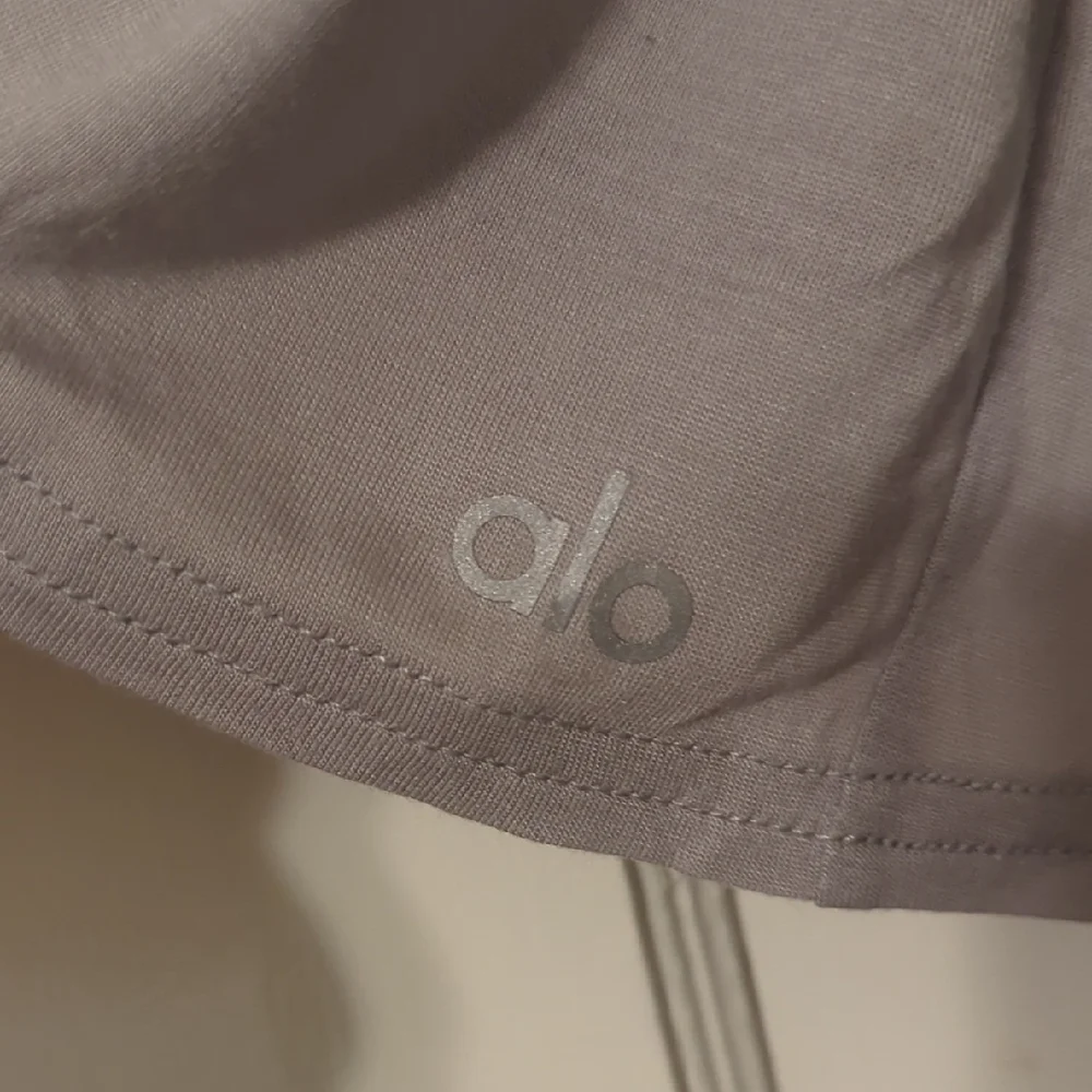 ALO Yoga Light Gray Scoop Tank with Strappy Low Back